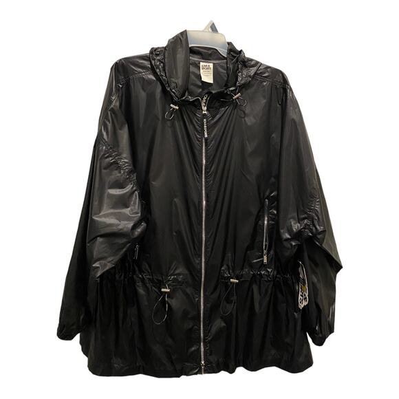 Love & Sports Jackets & Blazers - Love & Sports Women's Long Anorak Jacket‎ with Hood Black 3XL